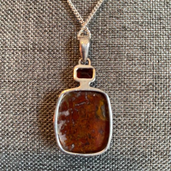 Pendant with garnet - Sterling Silver - Picture 10 of 12